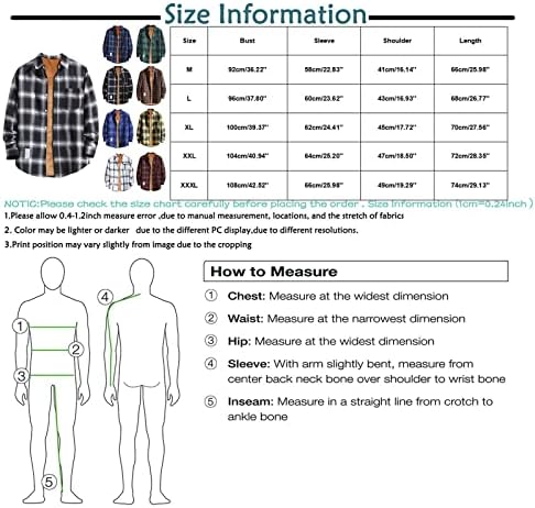 ז'קט PXLOCO ז'קט של חולצת פלנל לגברים כפתור שרוול ארוך, מעילי חולצות לגברים לגברים