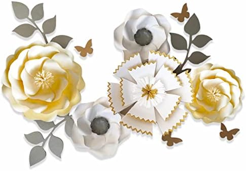 עיצוב קיר פרחים - טיקוק 3D נייר פרחי קישוטים לקיר - מוכנים לשימוש קישוטים לפרחי נייר למקלחת לתינוק, חתונות, ימי הולדת, צילום פוטושוט - עיצוב בית אידיאלי