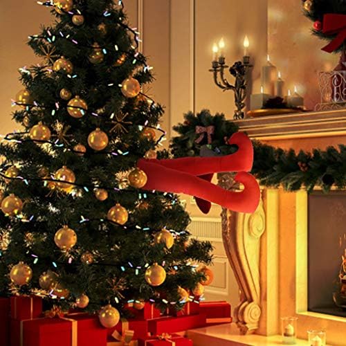 קישוטים לחג המולד של עצים לרגלי חג המולד 16.5 אינץ 'רגליים קטיפה ממולאות לקישוט עיצוב הבית