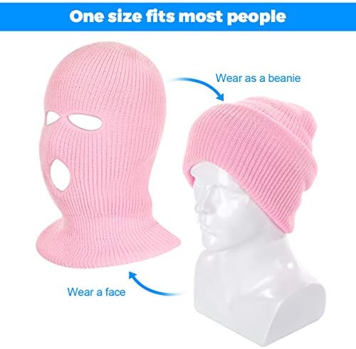 2 חתיכות 3-חור מלא פנים מסכת כיסוי סקי מסכת חורף גרב כובע סרוג פנים כיסוי לחורף חיצוני ספורט