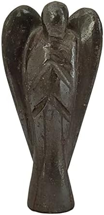 Sharvgun יד מעוגלת אבן חן אבן חן שומר אפליאן פסלוני מלאך 3 גביש ריפוי גבוה מטען מלאך רייקי מתנה עם כיס