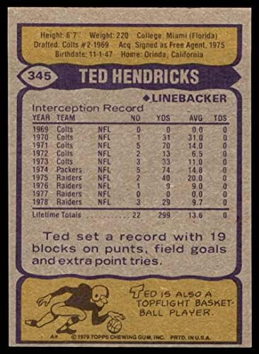 1979 Topps 345 TED Hendricks Oakland Raiders NM Raiders Miami