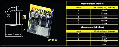 מוצרי אבטחה של FJM SPRM60-CR מנעול, חבילה אחת, כרום