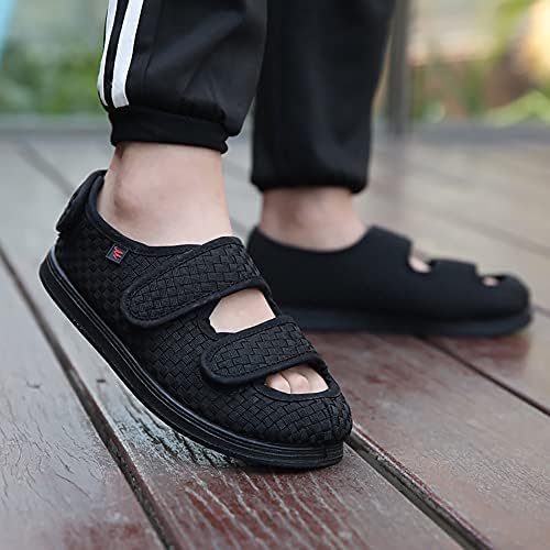 נעלי בית רוחב רחב במיוחד של גברים, בצקת וסנדלים סוכרתיים גברים קשישים רגליים רגליים הולכות נעליים סוכרתיות רגליים שטוחות רגליים נפוחות פנימיות/חיצוניות