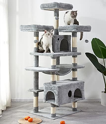 חתול מגדל, 67 סנטימטרים רב-רמת חתול עץ, גדול חתול עץ עם סיסל-מכוסה מגרד הודעות, מרופד פלטפורמה, ערסל ודירה, עבור מקורה פעילות מרגיע
