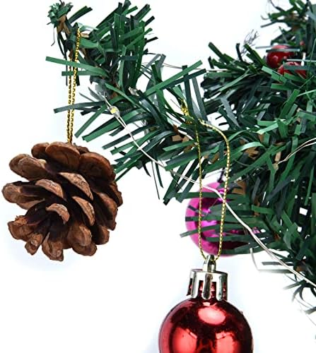 עץ חג המולד של שולחן השולחן, עץ חג המולד מיני, עץ חג המולד קטן סוללה המופעל על מיני חג מולד מלאכותי מואר עם אור LED לקישוטי חג המולד, עיצוב ביתי, מטבח, שולחן אוכל