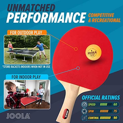 JOOLA Inside - שולחן טניס מקורה שולחן מקורה MDF מקצועי עם מהדק מהיר פינג פונג רשת ופוסט סט - הרכבה קלה של 10 דקות - שולחן פינג פונג עם מצב השמעה של שחקן יחיד