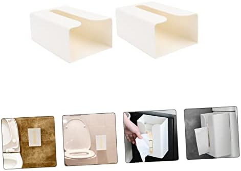 HOMOYOYO 2 PCS קיר קיר קיר רכוב מחזיק מגבת נייר לבן מחזיק מגבת מגבת יד מתקן רקמות מחזיק רקמות קיר קופסת נייר נייר קופסת קרטון קרטון לבן קופסת קרטון לבן
