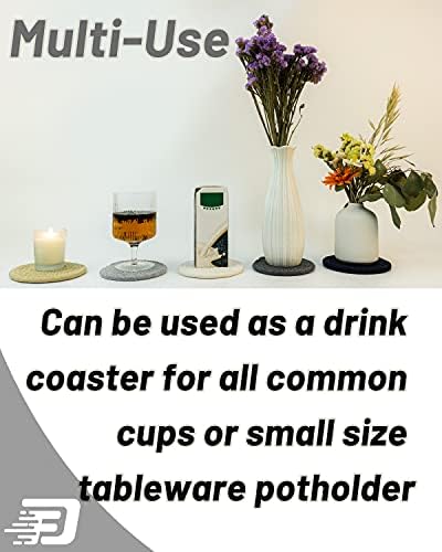תחתיות למשקאות סופגים, 10 יחידים סופגים, חופי משקה בגודל 4.3 אינץ ', תחתיות ארוגות להגנה על שולחן העבודה