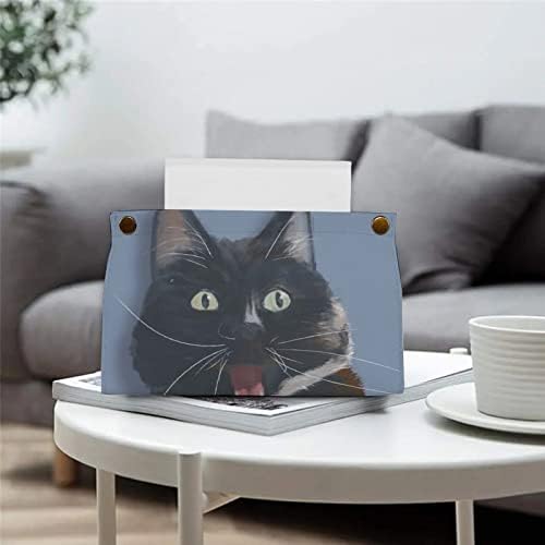 מכסה קופסת חתול שחור מכסה מחזיק מפית דקורטיבי מתקן נייר למכונית משרדית ביתית