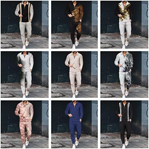 בורוף גברים של פולו אימונית סטים ארוך שרוול גברים של תלבושות 2 חתיכה אופנה טרנינג קומפי מזדמן סט לגברים