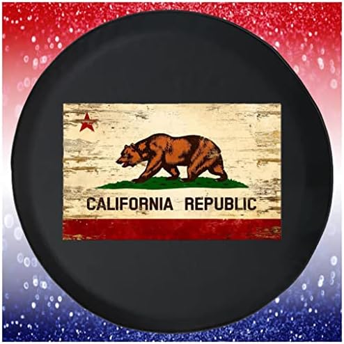 כיסוי צמיג שחור דוב רפובליקה וינטג 'קליפורניה שחור 28 עד 29 אינץ'