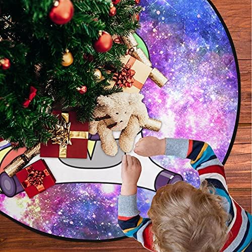 visesunny Cartoon Unicorn Galaxy מחצלת עץ חג המולד לקישוטים למסיבות חג חווה בית עץ גדול מחצלות עמד