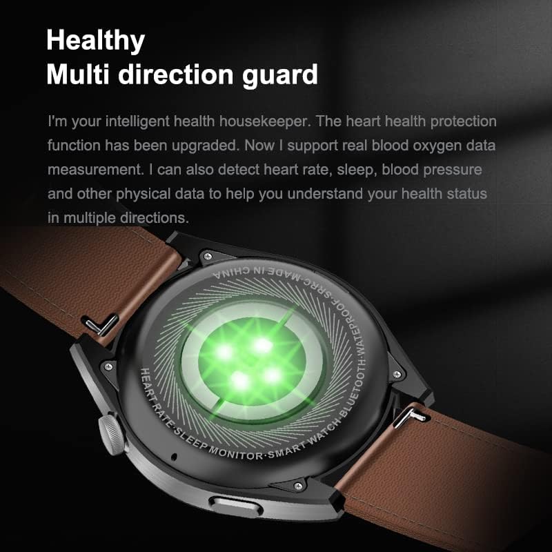 Seiconer Smart Watch לגברים, Call Bluetooth, IP68 גשש כושר אטום למים, לחץ דופק לחץ דופק SPO2 צג שינה, עוזר קול, אייפון תואם ואנדרואיד תואם