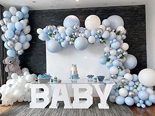 תינוק כחול בלוני אור כחול בלוני 12 אינץ 50 יחידות פסטל כחול תינוק בלוני תינוק מקלחת יום הולדת שמח מין לחשוף בלונים