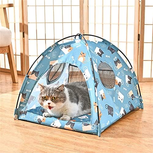 אוהל אוהל חתול מתקפל לחתולים מקורה, אוהל קמפינג חיצוני למיטה לחיות מחמד לכלבים קטנים או חתולים