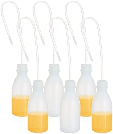 Ulab Scientific Wide Fuy בקבוק שטיפה יחידה, 250 מל 500 מל 2 יחידות לכל גודל, בקבוק LDPE עם צינור משיכה PP, UWB1009