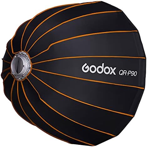 Godox מהיר שחרור מהיר פרבולי QR-P90 35.4 אינץ '/90 סמ עם רשת חלת דבש ומושב Bowen