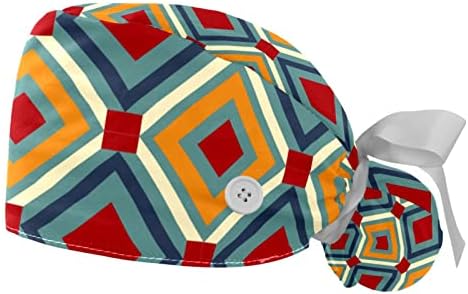 כובע עבודה מתכוונן של נשים 2 יחידות עם כפתורים ופס זיעה בגודל אחד צבעוני של סוס חד -קרן סוס כוכבי יהלום