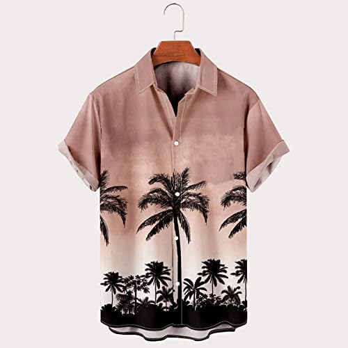 אימון חולצות לגברים אופנה קצר שרוול מזדמן הדפסת הוואי חולצה חולצה חולצה כותנה חולצות לגברים